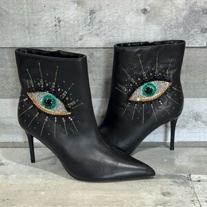 Kurt Geiger Womens Belgravia Faux Leather Embellished Ankle Boots - Sz - 6.5